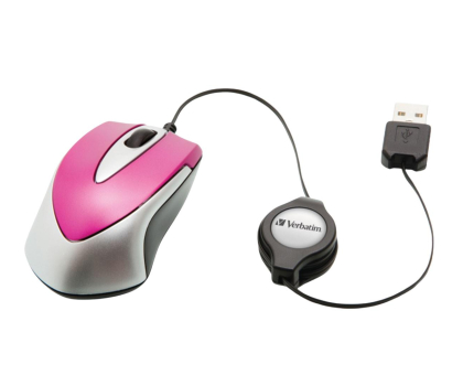 Myszka VERBATIM Travel różowa USB 49021